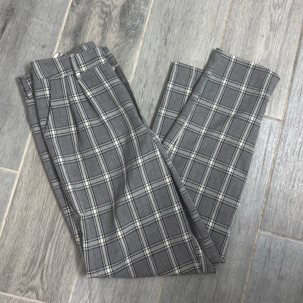 Gray Plaid Men's Pants